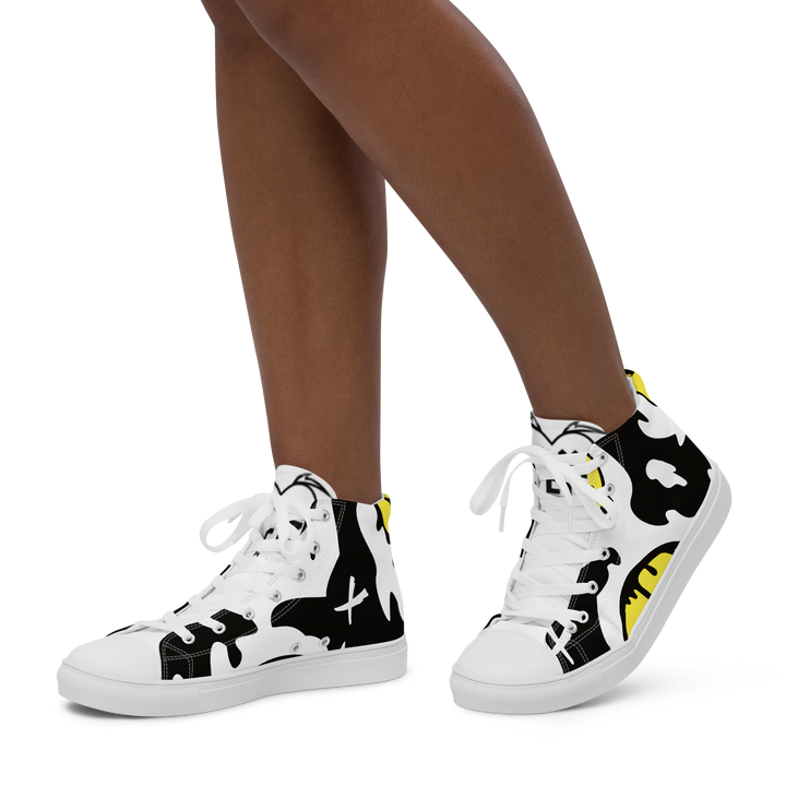 Sneakers alte in tela da donna SMILE FACE - Gufetto Brand