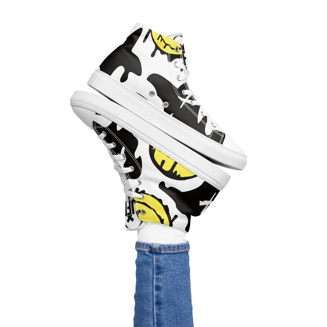 Sneakers alte in tela da donna SMILE FACE - Gufetto Brand