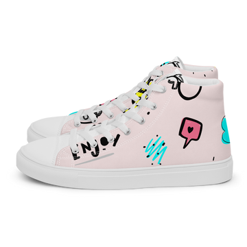 Sneakers alte in tela da donna PINK ENJOY