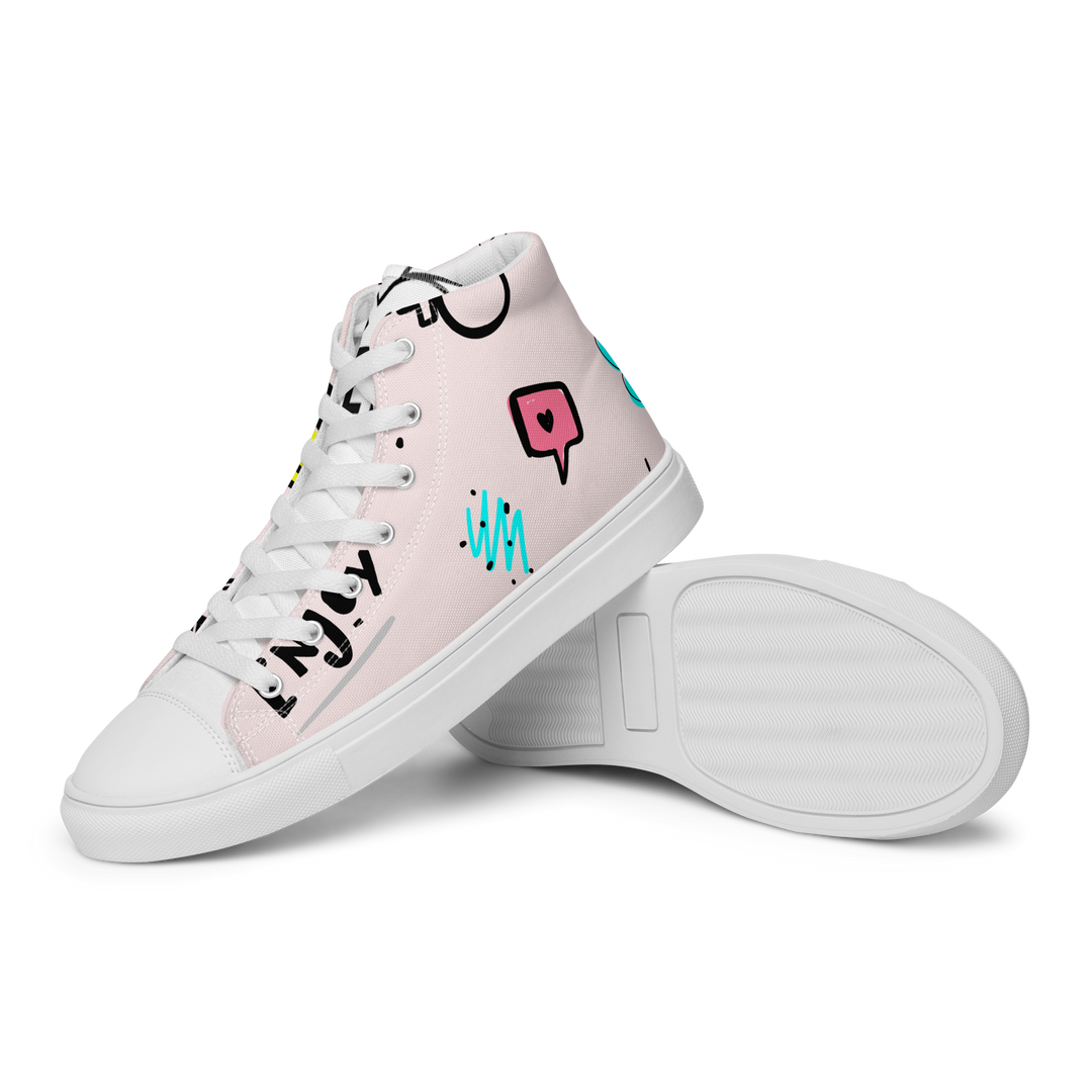 Sneakers alte in tela da donna PINK ENJOY - Gufetto Brand