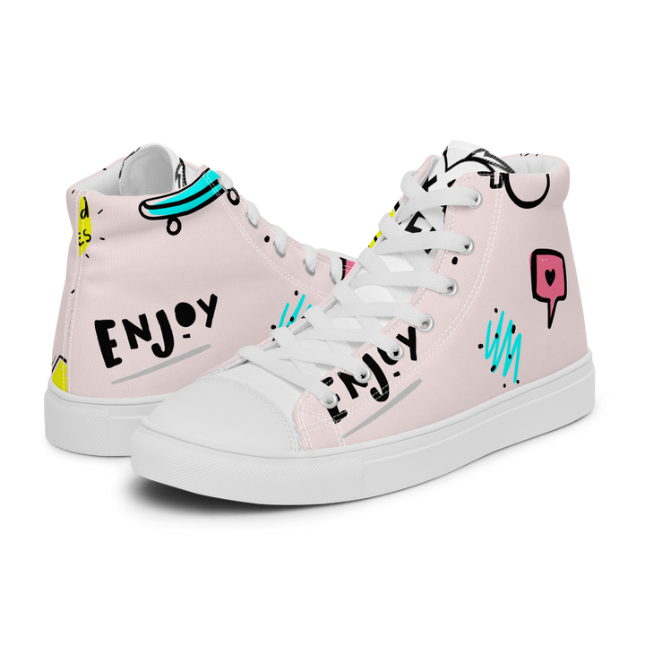 Sneakers alte in tela da donna PINK ENJOY - Gufetto Brand