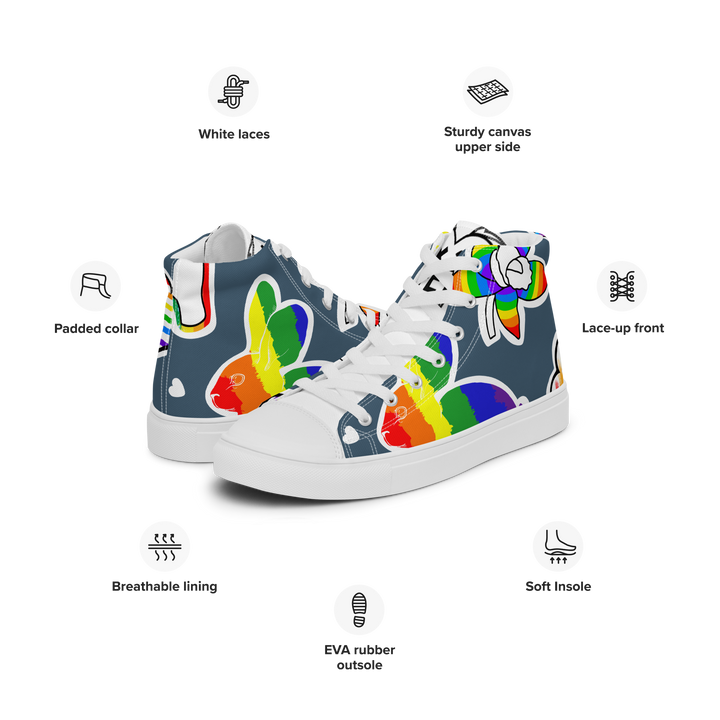 Sneakers alte in tela da donna ARCOBALENO - Gufetto Brand