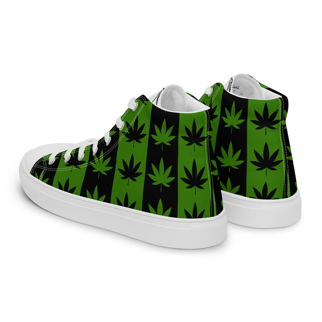 Sneakers alte in tela da donna CANNABIS VERDI - Gufetto Brand