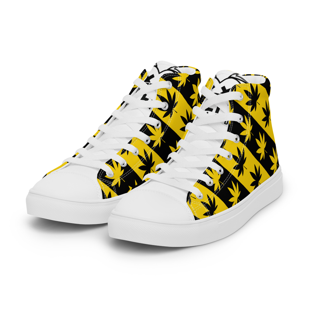 Sneakers alte in tela da donna CANNABIS GIALLE - Gufetto Brand