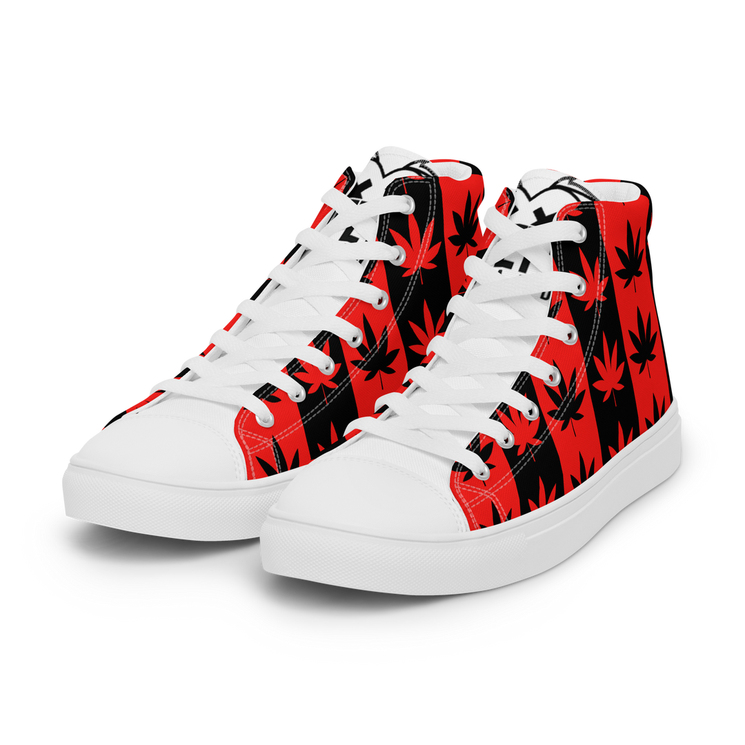 Sneakers alte in tela da donna CANNABIS ROSSE - Gufetto Brand
