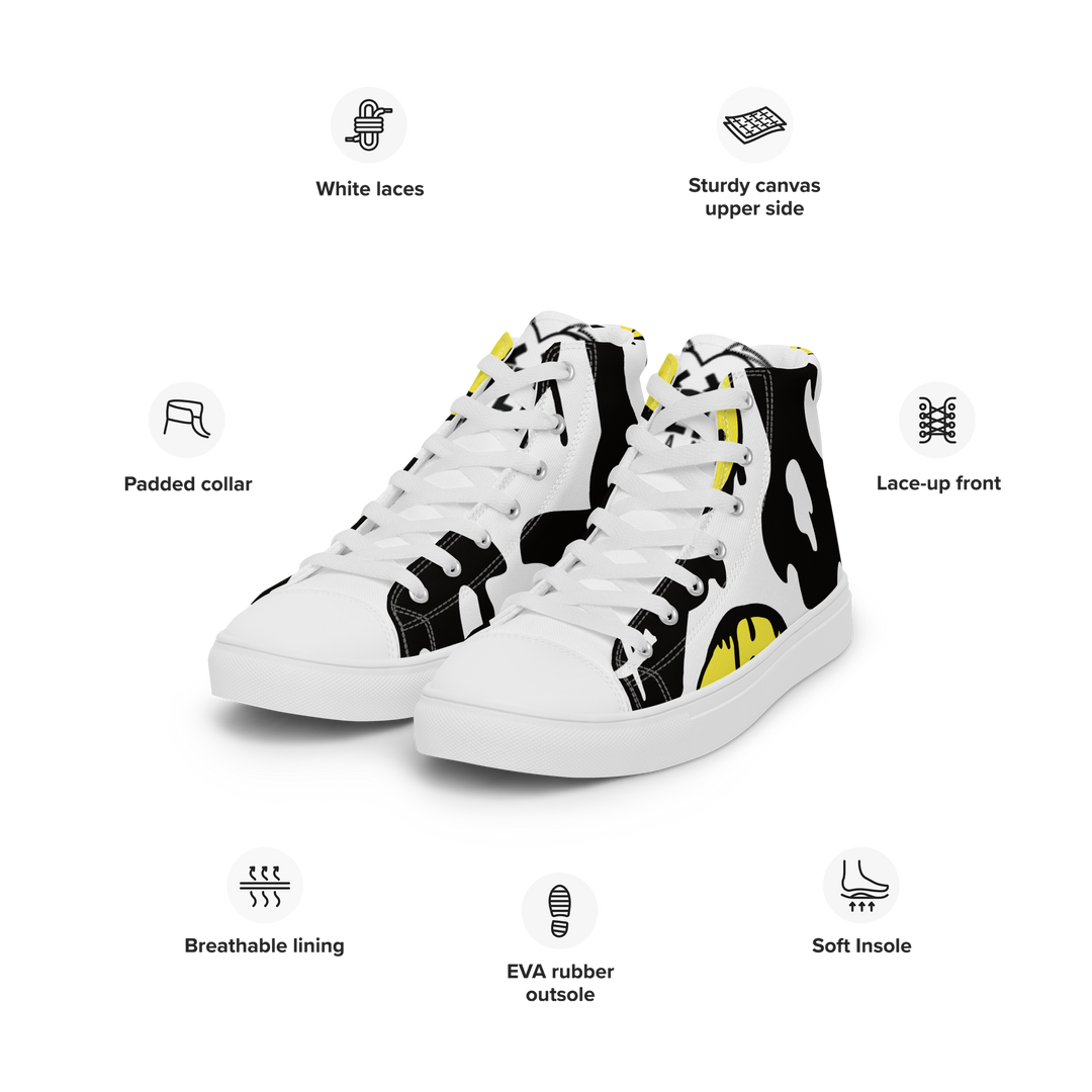 Sneakers alte in tela da donna SMILE FACE - Gufetto Brand