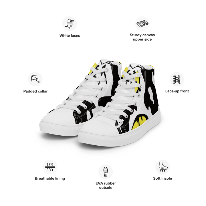 Sneakers alte in tela da donna SMILE FACE - Gufetto Brand