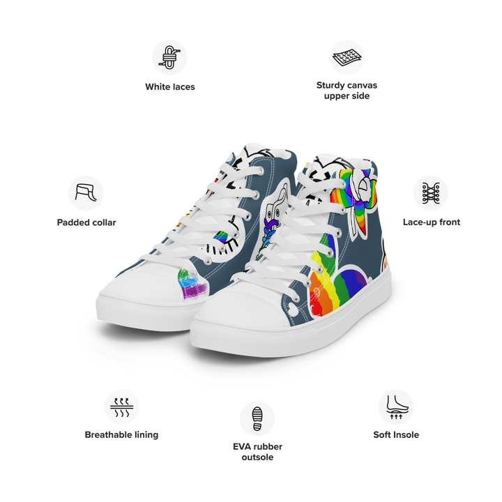 Sneakers alte in tela da donna ARCOBALENO - Gufetto Brand