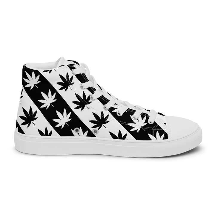 Sneakers alte in tela da donna CANNABIS B/W - Gufetto Brand