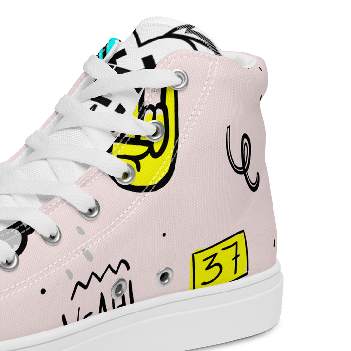 Sneakers alte in tela da donna PINK ENJOY - Gufetto Brand