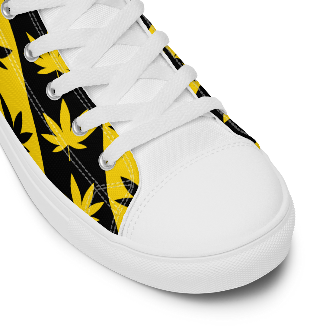 Sneakers alte in tela da donna CANNABIS GIALLE - Gufetto Brand