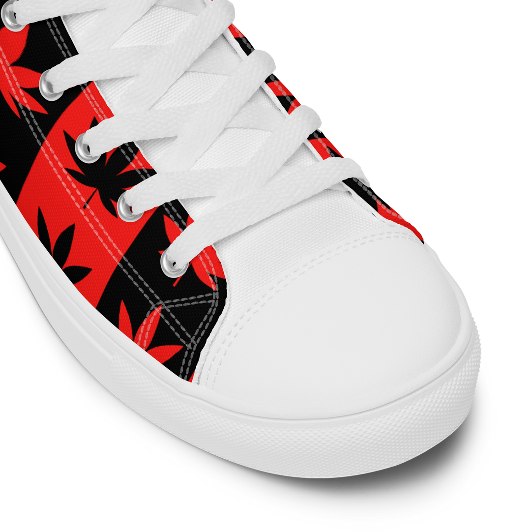 Sneakers alte in tela da donna CANNABIS ROSSE - Gufetto Brand