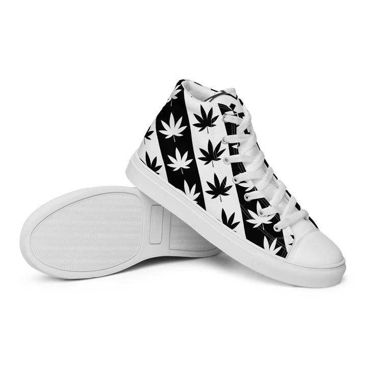 Sneakers alte in tela da donna CANNABIS B/W - Gufetto Brand