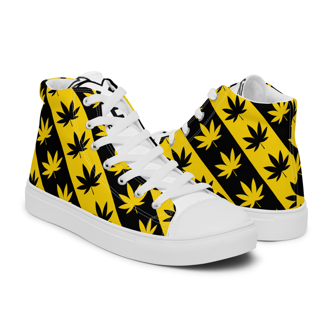 Sneakers alte in tela da donna CANNABIS GIALLE - Gufetto Brand