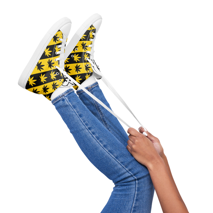 Sneakers alte in tela da donna CANNABIS GIALLE - Gufetto Brand