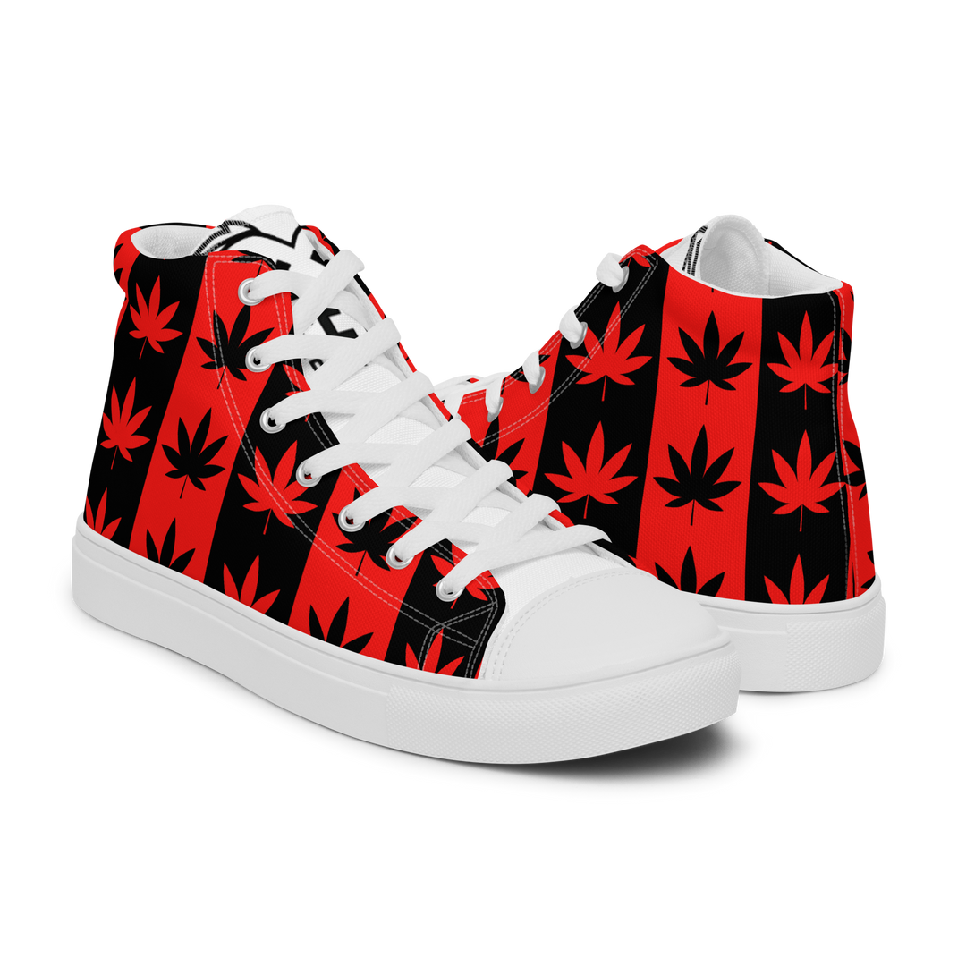 Sneakers alte in tela da donna CANNABIS ROSSE - Gufetto Brand