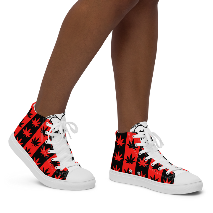 Sneakers alte in tela da donna CANNABIS ROSSE - Gufetto Brand