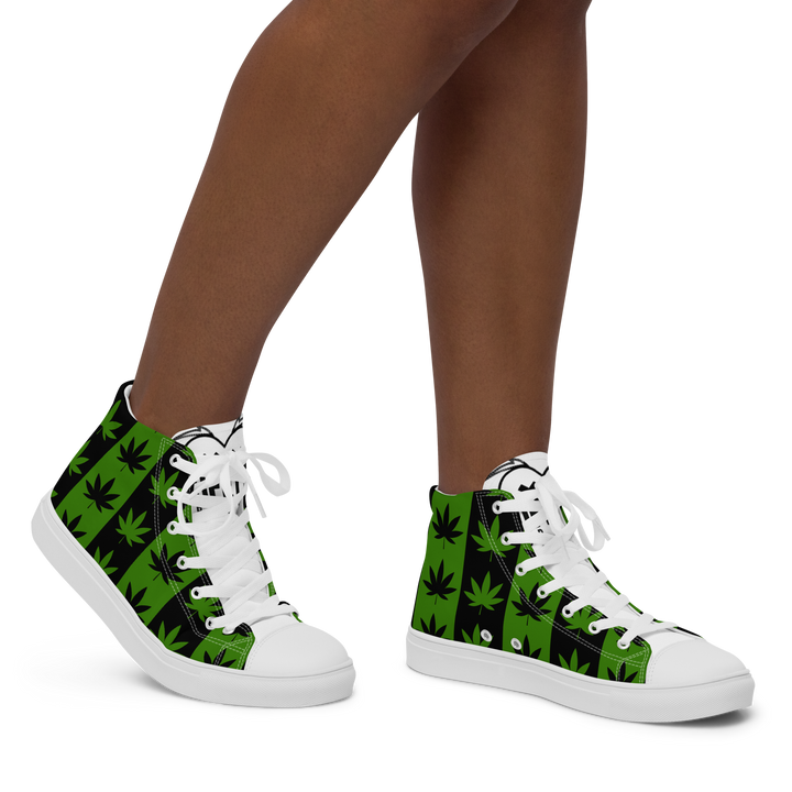 Sneakers alte in tela da donna CANNABIS VERDI - Gufetto Brand