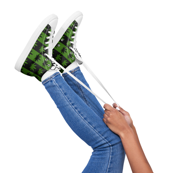 Sneakers alte in tela da donna CANNABIS VERDI - Gufetto Brand