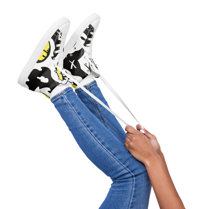 Sneakers alte in tela da donna SMILE FACE - Gufetto Brand