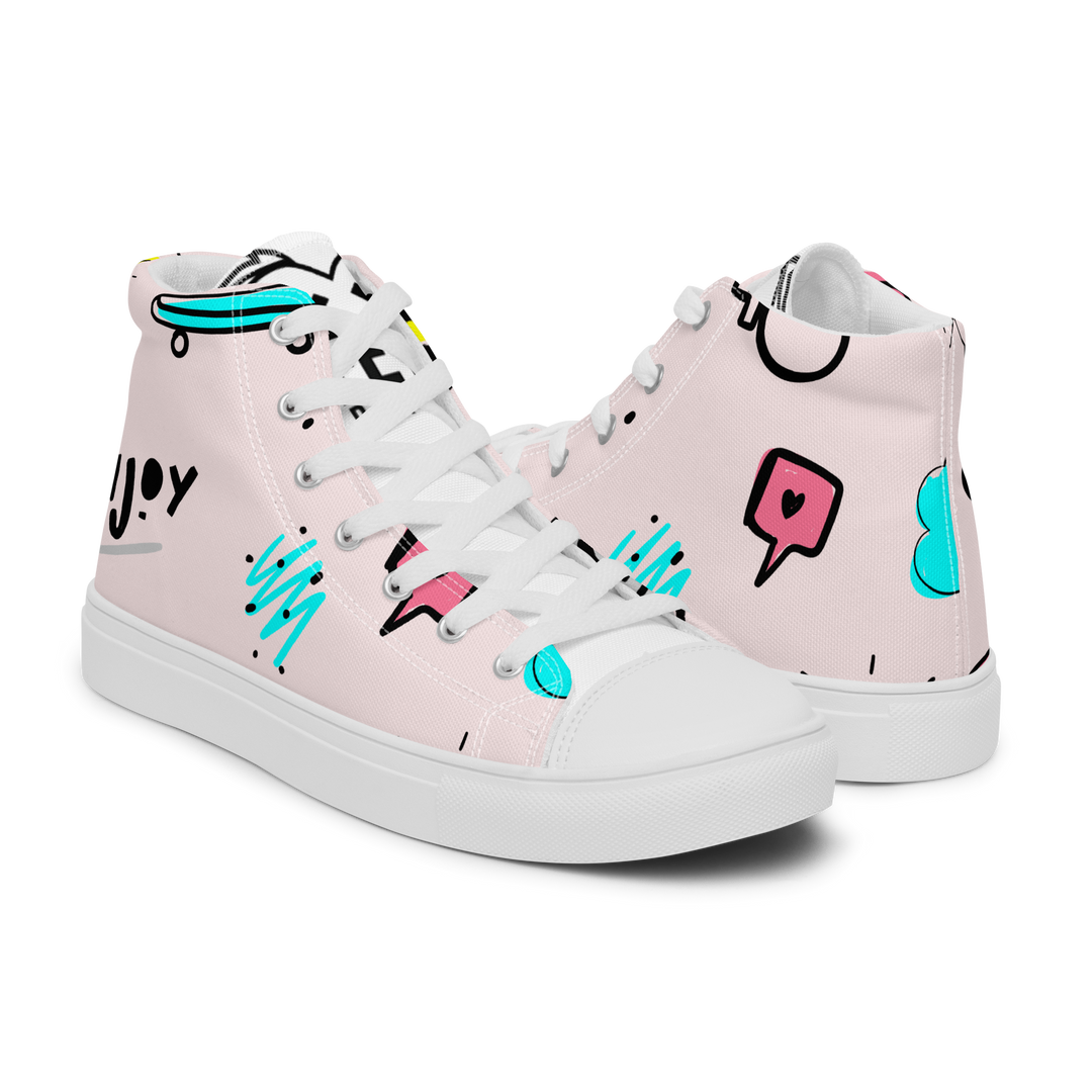 Sneakers alte in tela da donna PINK ENJOY - Gufetto Brand