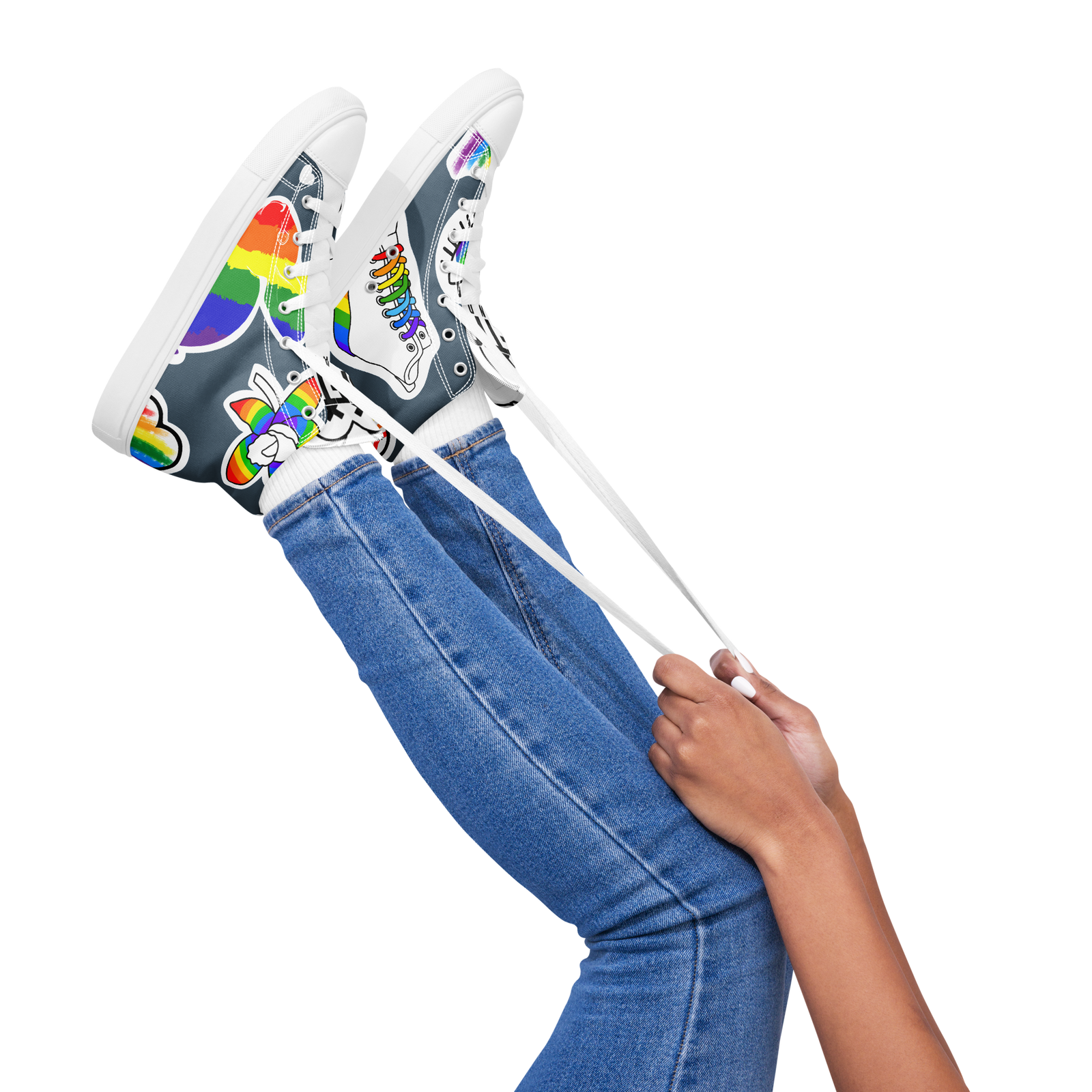 Sneakers alte in tela da donna ARCOBALENO - Gufetto Brand