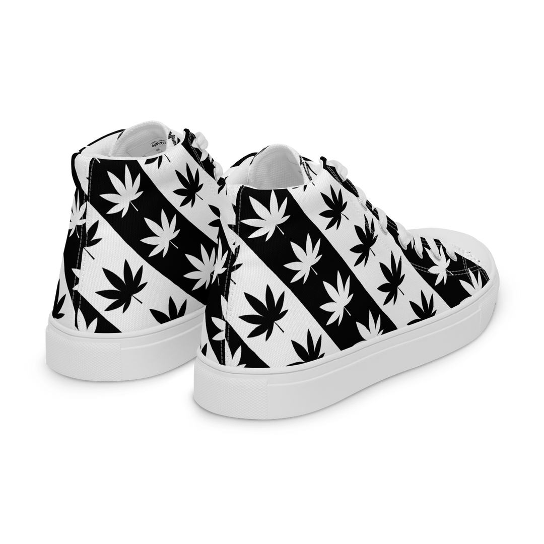 Sneakers alte in tela da donna CANNABIS B/W - Gufetto Brand