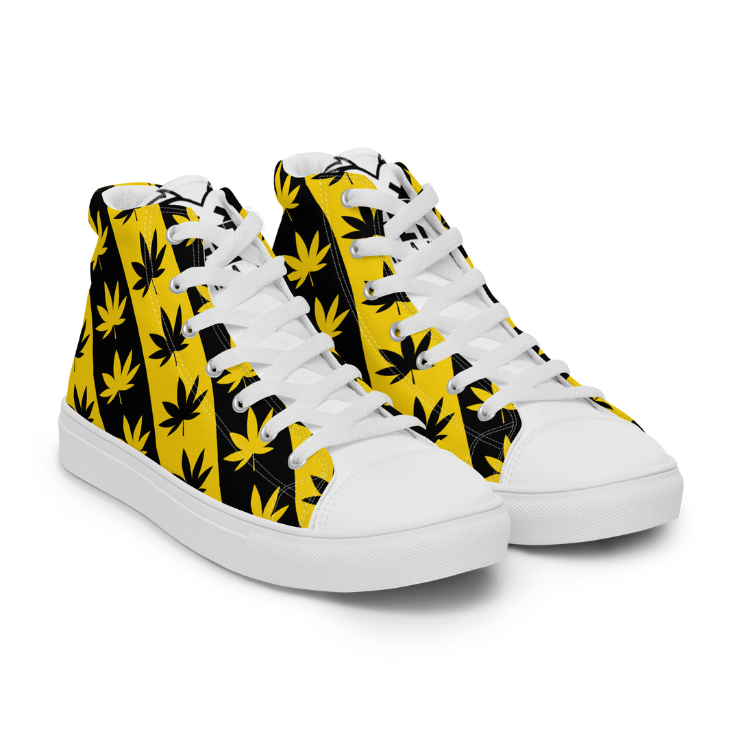 Sneakers alte in tela da donna CANNABIS GIALLE - Gufetto Brand