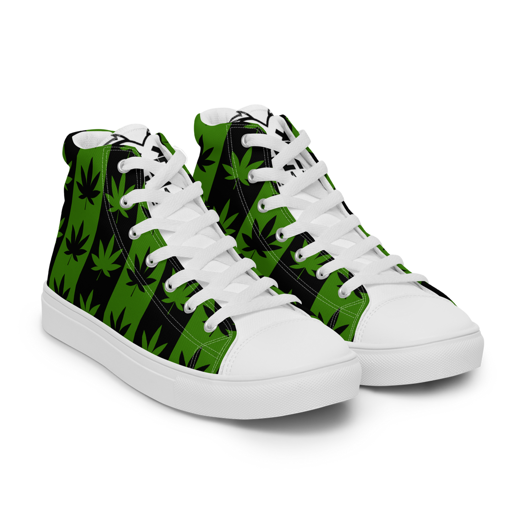 Sneakers alte in tela da donna CANNABIS VERDI - Gufetto Brand