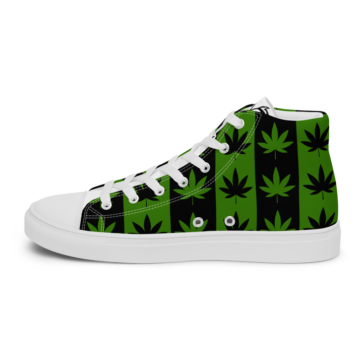 Sneakers alte in tela da donna CANNABIS VERDI - Gufetto Brand