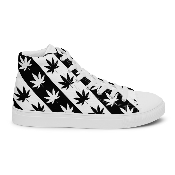 Sneakers alte in tela da donna CANNABIS B/W - Gufetto Brand