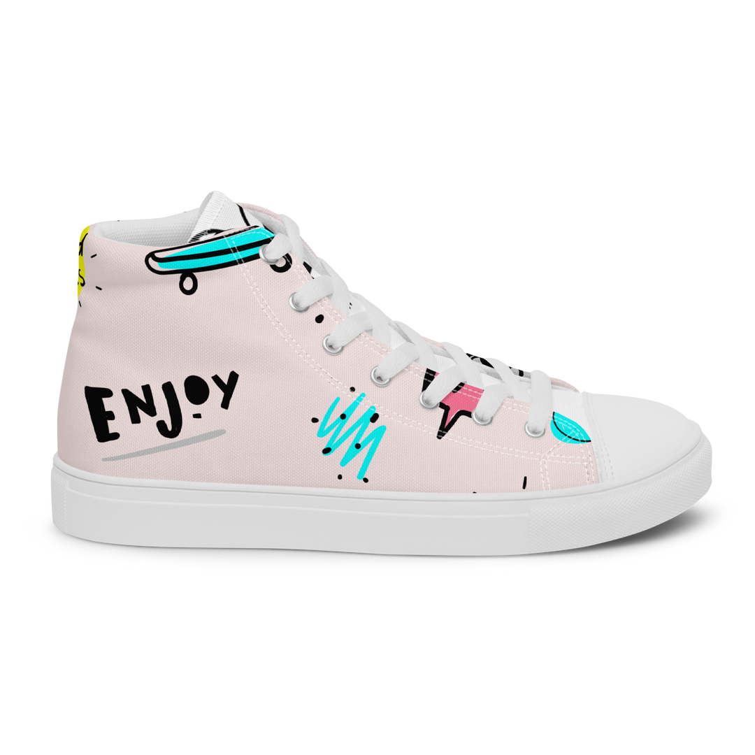 Sneakers alte in tela da donna PINK ENJOY - Gufetto Brand