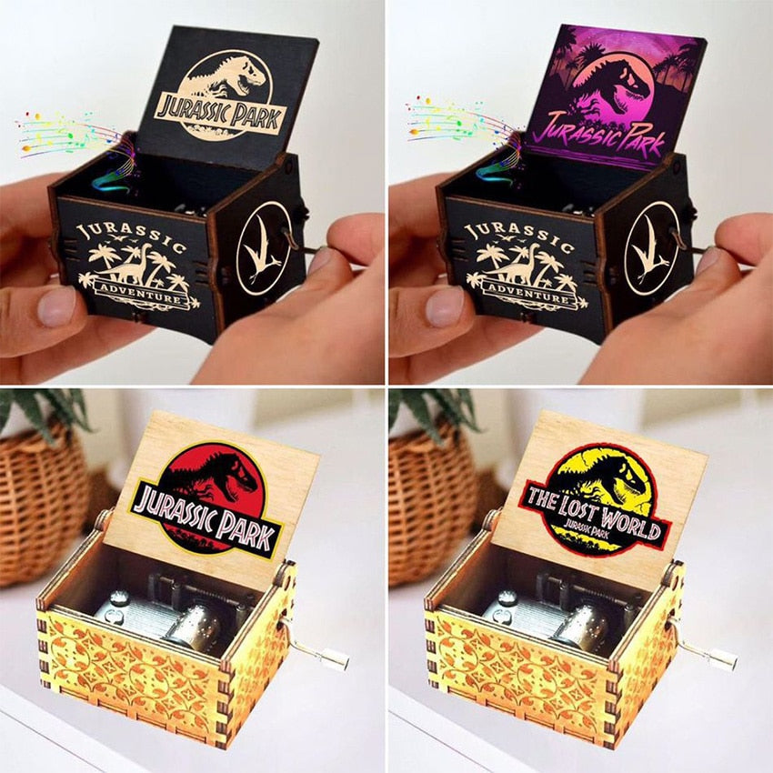 2022 Carillon in legno Jurassic Park all'ingrosso Un sacco di temi Buon Natale My Heart Will Go On Queen Compleanno Regalo di Halloween - Gufetto Brand