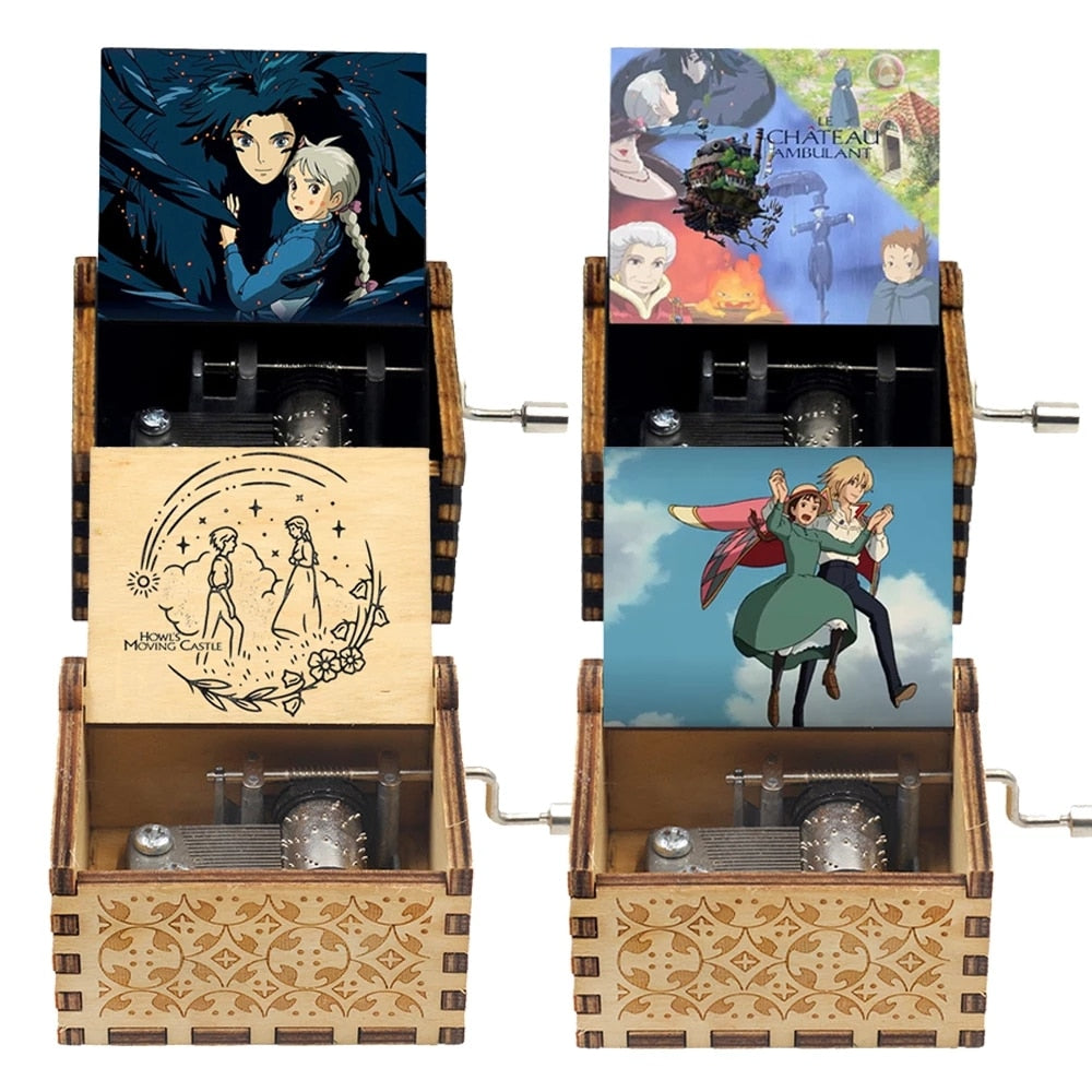 Il castello errante di Howl Carillon Tema anime Musica Merry Go Round of Life Carillon a manovella in legno Regalo di compleanno di Capodanno - Gufetto Brand