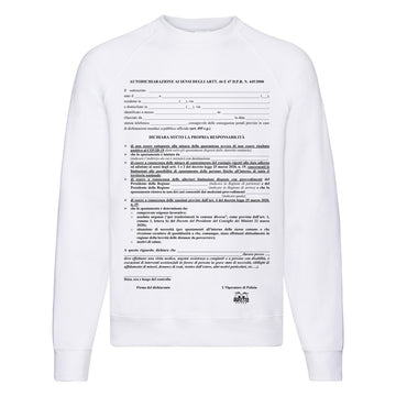 Felpa Classic Uomo Donna Autocertificazione ( A019 )