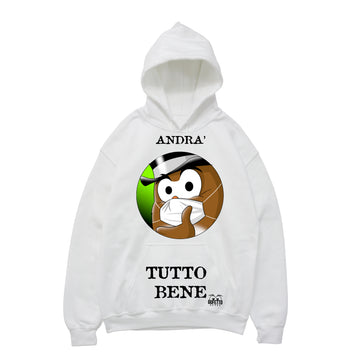 Felpa uomo Andrà tutto bene 'Gufetto' ( J827 )