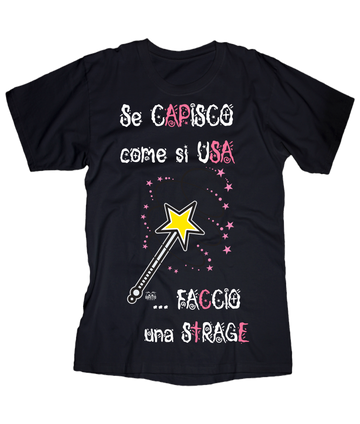 T-shirt Uomo Magic Wand scritta rosa