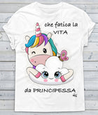 T-shirt Donna Principessa Unicorn ( E922 ) - Gufetto Brand