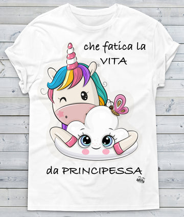 T-shirt Donna Principessa Unicorn ( E922 )