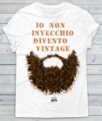 T-shirt Uomo Non Invecchio Vintage Barba