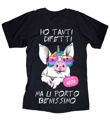T-shirt Uomo Ho tanti difetti Porc