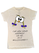 T-shirt Bianca Gufetta con treccine Che non... - Gufetto Brand