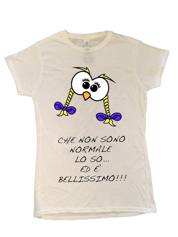 T-shirt Bianca Gufetta con treccine Che non...