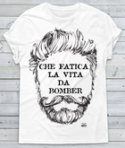 T-shirt Uomo Che Fatica la vita da Bomber Barba - Gufetto Brand