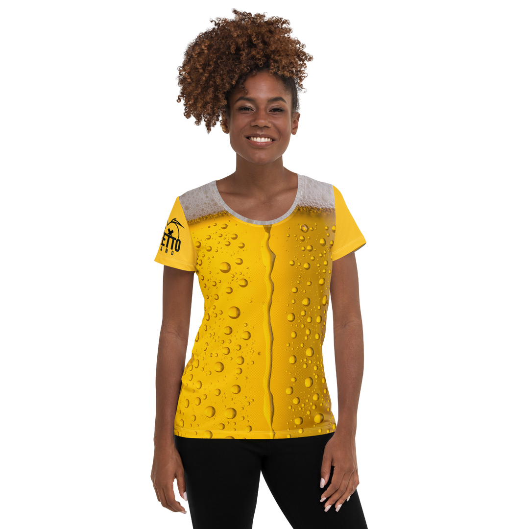 Maglietta sportiva donna con stampa all-over BIRRA - Gufetto Brand