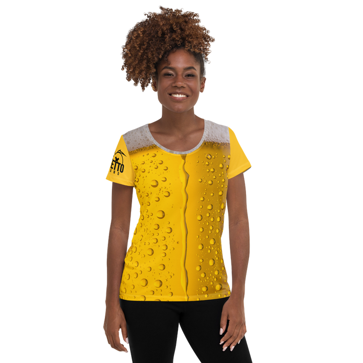 Maglietta sportiva donna con stampa all-over BIRRA - Gufetto Brand