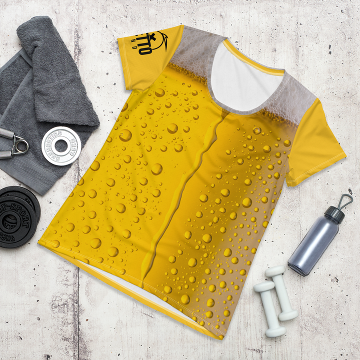 Maglietta sportiva donna con stampa all-over BIRRA - Gufetto Brand