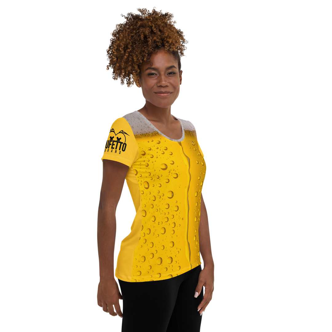 Maglietta sportiva donna con stampa all-over BIRRA - Gufetto Brand