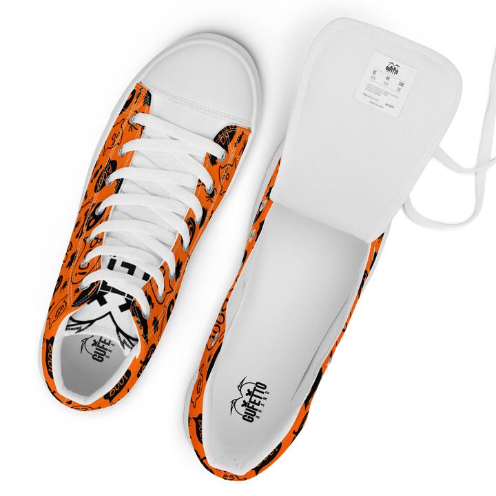 Sneakers alte in tela da uomo HALLOWEEN ORANGE EDITION - Gufetto Brand