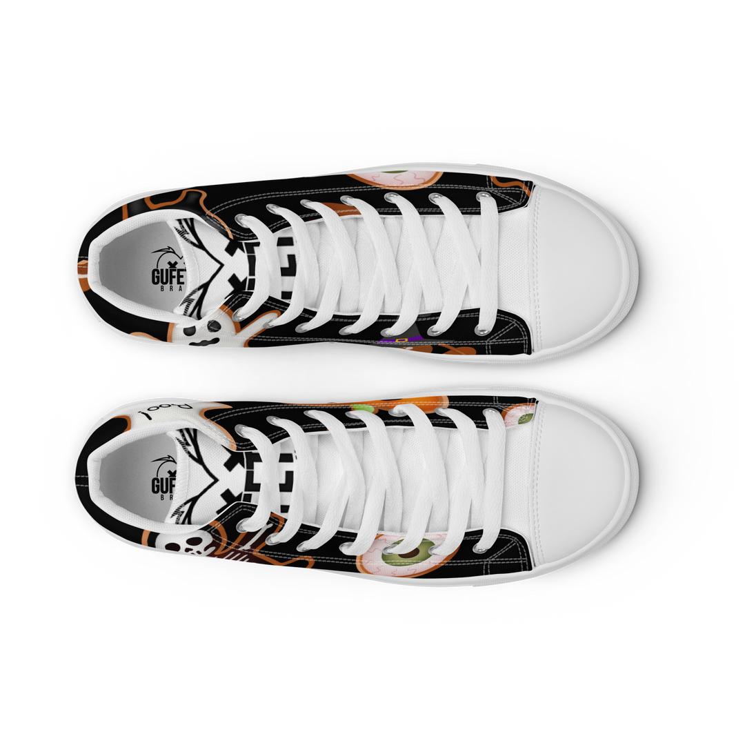 Sneakers alte in tela da uomo HALLOWEEN BLACK EDITION - Gufetto Brand